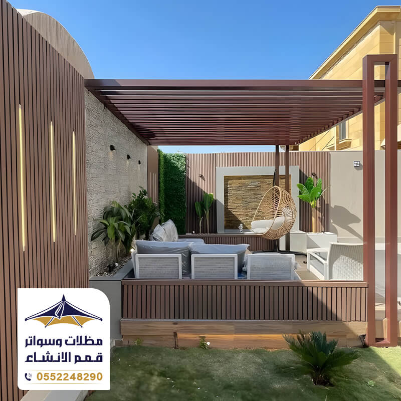 حدائق خارجية برجولات مع بديل الخشب جميلة