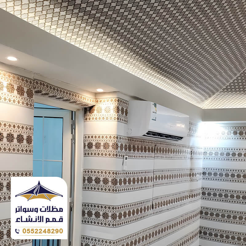 خيمة ملكية من الداخل مؤسسة مظلات وسواتر قمم الانشاء