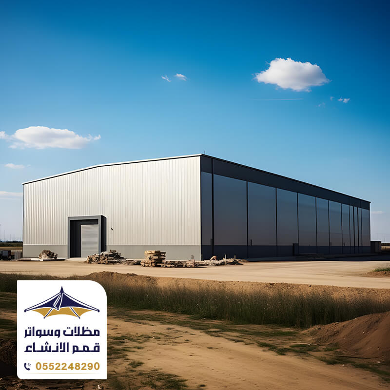 تركيب هناجر من مؤسسة مظلات وسواتر قمم الانشاء